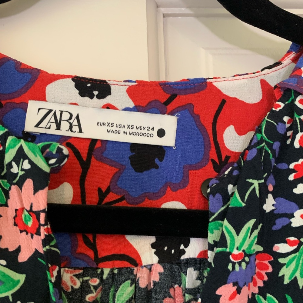 Zara Padded Shoulder Patchwork Blouse - image 4